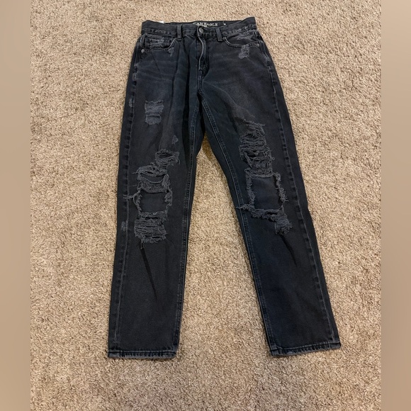 American Eagle Outfitters Denim - American Eagle Women's Distressed High-Rise Mom Jeans Black Size 4